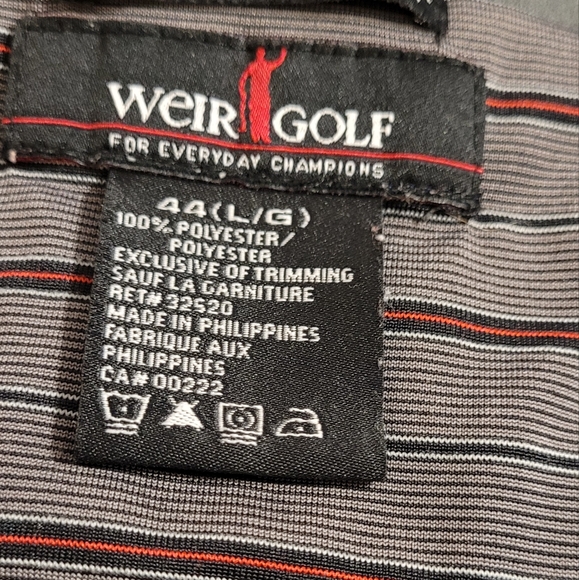 💚Men's Grey with Red Stripe Weir Golf Short Sleeved Polo Size 44L - Picture 3 of 4